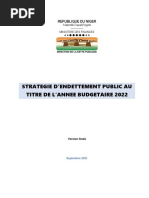 Strategie D'Endettement Public Au Titre de L'Annee Budgetaire 2022