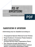 TYPES OF ADVERTISING CLassification of Advertising