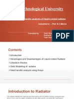 Delhi Technological University: Project - Heat Transfer Analysis of Liquid Cooled Radiator