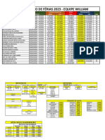 Programação de Férias 2023 - Equipe William