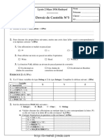 Devoir de Contrôle N°3: Lycée 2 Mars 1934 Redeyef