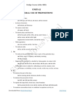 UNIT-12: General Use of Prepositions