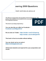 Civil Engineering 2000 MCQ Questions For GATE and PGCET