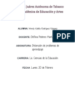 Delfina Pedrero Martínez Detención de Problemas de Aprendizaje Lic. Ciencias de La Educación: Lunes 20 de Febrero