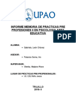 Informe Memoria de Practicas Pre Profesiones Ii en Psicologia Area Educativa