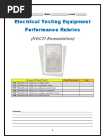 Electrical Testing Equipment Performance Rubrics: (NOCTI Remediation)