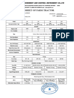 Data Sheet of Farm Tractor