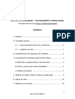 Gestão Da Qualidade - Procedimento Operacional: Fundação Especial Tipo Hélice Contínua Monitorada