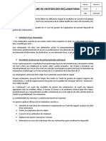 Procédure de Gestion Des Réclamations V1