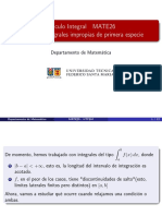 Cálculo Integral MATE26 Clase 11: Integrales Impropias de Primera Especie