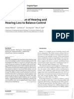 The Contribution of Hearing and Hearing Loss To Balance Control