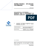 Norma Técnica Ntc-Iso-Iec Colombiana 17020