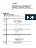 World War I Performance Task Rubric