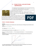 Chapitre 4: Fonction Logarithme Népérien: Partie 1: Fonction Réciproque