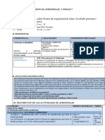 Qué Forma de Organización Tiene El Estado Peruano: Sesión de Aprendizaje 3 Unidad 7 I. Datos Generales