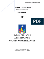 Manual of HR Administration Policies Regulations