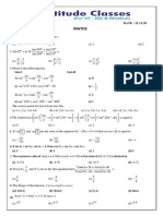 Maths: Grade - Xi DATE: 21.11.20