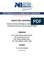 Doctorado en Alta Dirección Y Negocios: Producto Final: Plan Estrategico