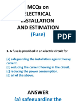 MCQ Electrical Installation and Estimation