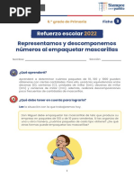 Representamos y Descomponemos FICHA DE REFUERZO DE MATEMÀTICA