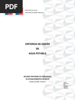 Criterios de Diseño DE Agua Potable: Ministerio de Salud Ministerio de Obras Públicas