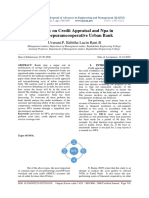 A Study On Credit Appraisal and Npa in Kancheepuramcooperative Urban Bank