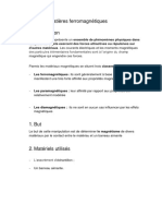 Manip 1: Matières Ferromagnétiques: Le Magnétisme Représente Un Ensemble de Phénomènes Physiques Dans