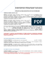 Alteração Contratual para Reativação de Sociedade