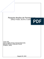 Pesquisa Noções de Farmacologia: (Whey Protein, BCAA e Creatina)