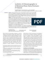 Sensitivity and Specificity of Ultrasonography in Early Diagnosis of Metatarsal Bone Stress Fractures A Pilot Study of 37 Patients