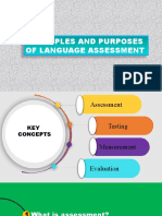 Principles and Purposes of Language Assessment