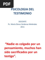 Psicologia Del Testimonio