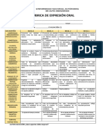 Rubrica Expresion Oral E1 PDF