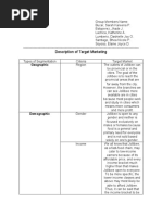 Assignment No. 3 - Description of Target Marketing