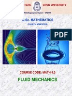 MSC - Maths - 4sem - 4.3 Fluid Mechanics (Math 4.3) PDF