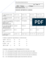 Atividade de Matemática