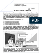 Avaliação de Ciências 2023 4º Ano