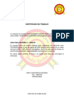 Certificado de Trabajo Lidia