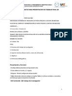 Formato para Presentacion de Trabajo de Investigacion PDF