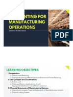 Accounting For Manufacturing Operations