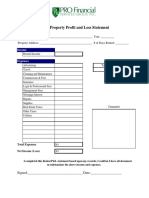 Rental Property Profit and Loss Statement