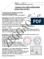 Mouvement de Rotation Dun Solide Indeformable Autour Dun Axe Fixe