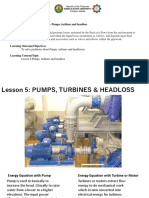 Lesson 8 - Pumps, Turbines and Head Losses