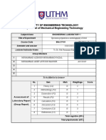 Faculty of Engineering Technology Department of Mechanical Engineering Technology