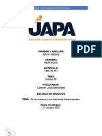 TAREA #2 El Ser Humano y Sus Relaciones Interpersonales (Continuación) SER HUMANO Y DESARROLLO