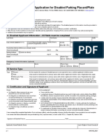 Application For Disabled Parking Placard - Plate