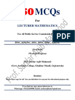 550 MCQs For Lecturer Mathematics