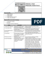 JSA - Opening A High Pressure Steam Valve