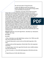 Calorimetry and Conservation of Energy Lab Report