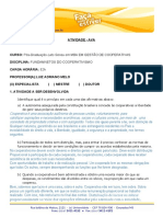 Atividade 01 FUNDAMNETOS DO COOPERATIVISMO